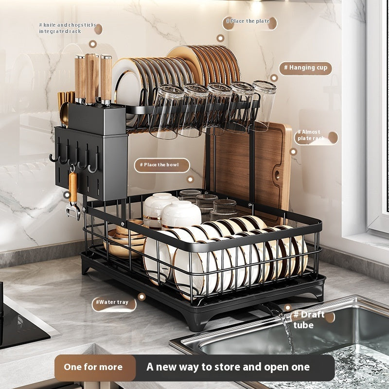 Self-Draining Countertop Dish Rack
