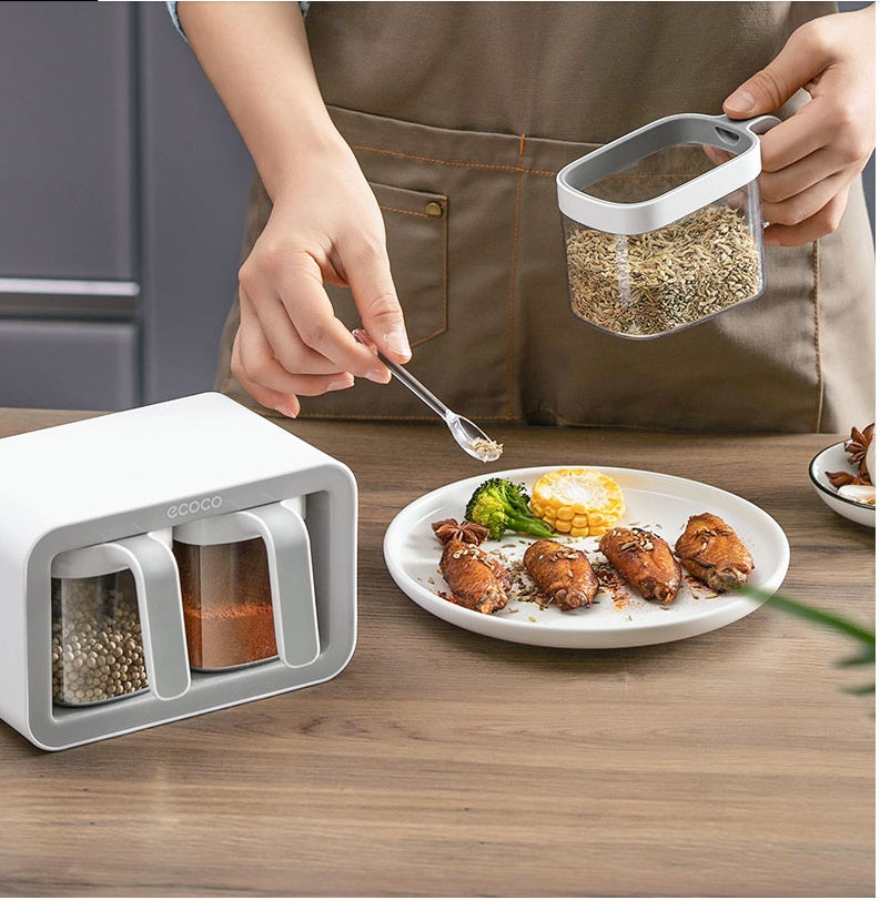 Wall-Mounted Spice Rack & Jar Set