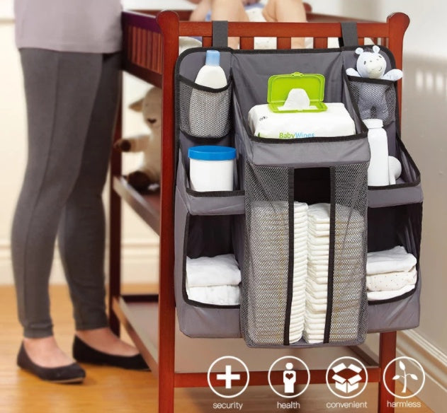 Crib Hanging Diaper Organizer for Nursery Essentials