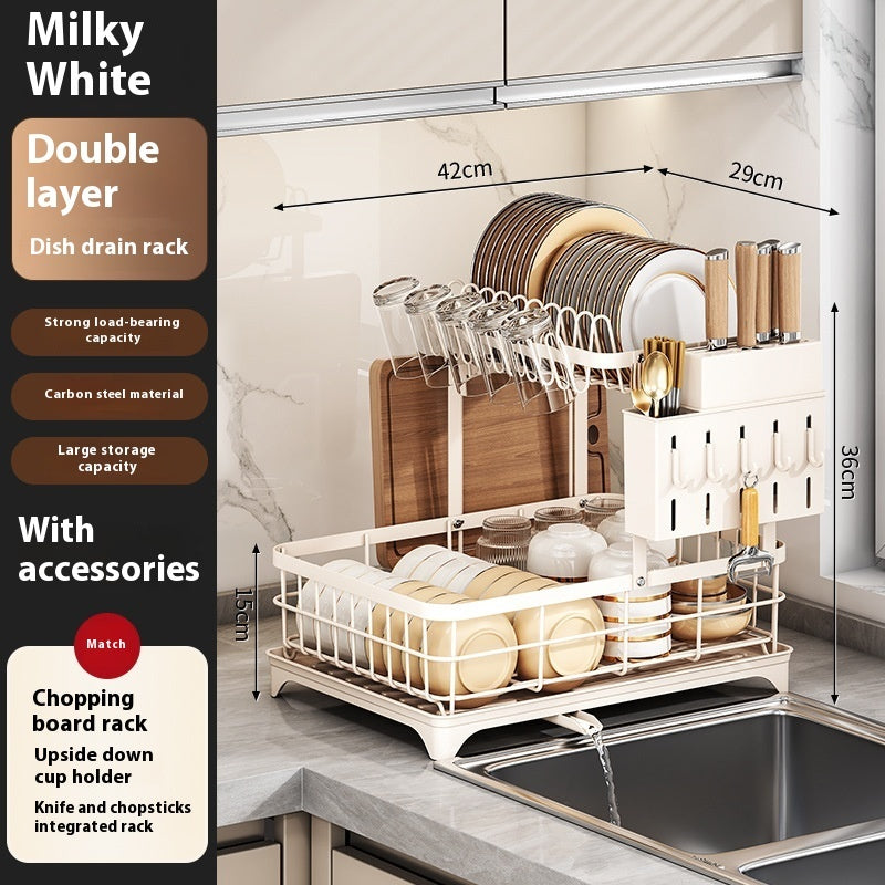 Self-Draining Countertop Dish Rack