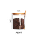 Glass Food Storage Jar Set with Wooden Spoon