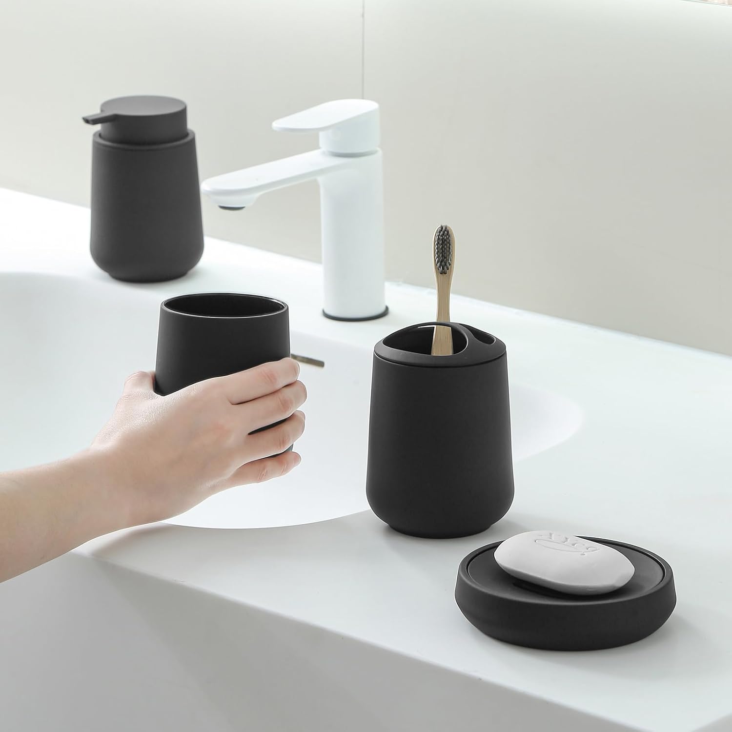 Matte Bathroom Accessories Set – Modern Bathroom Organizer