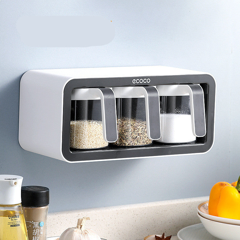Wall-Mounted Spice Rack & Jar Set
