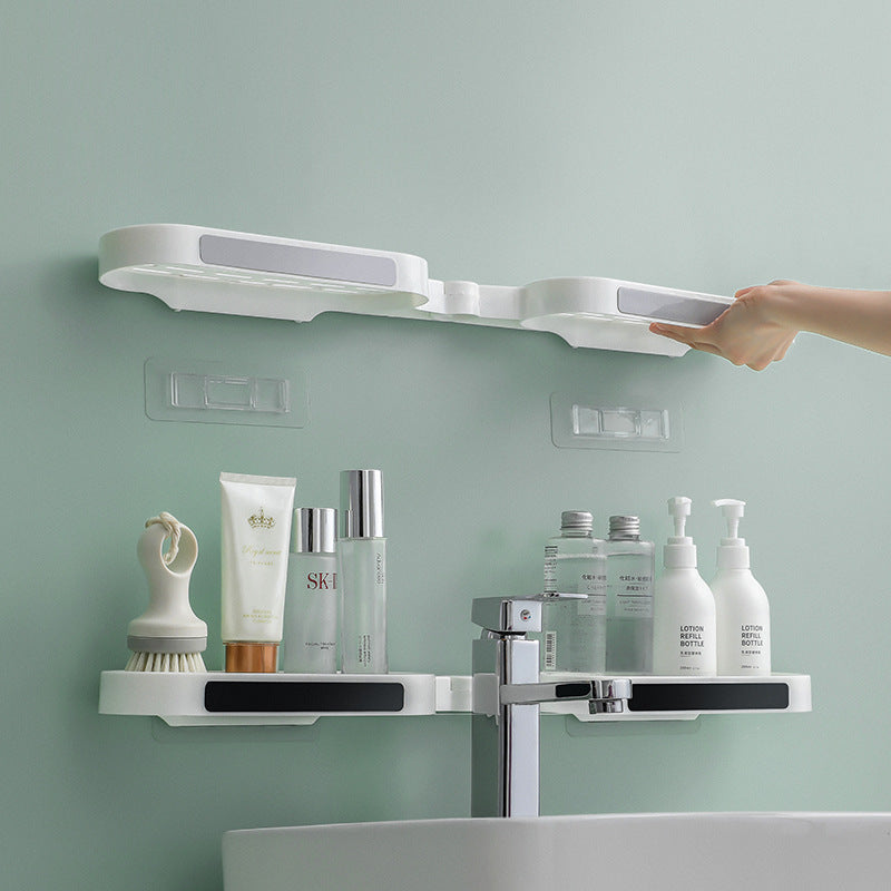 Foldable No-Drill Bathroom Wall Organizer