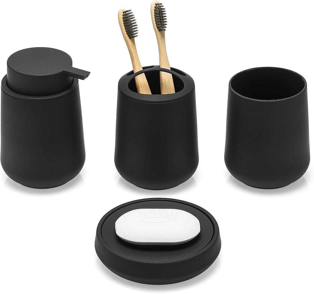 Matte Bathroom Accessories Set – Modern Bathroom Organizer