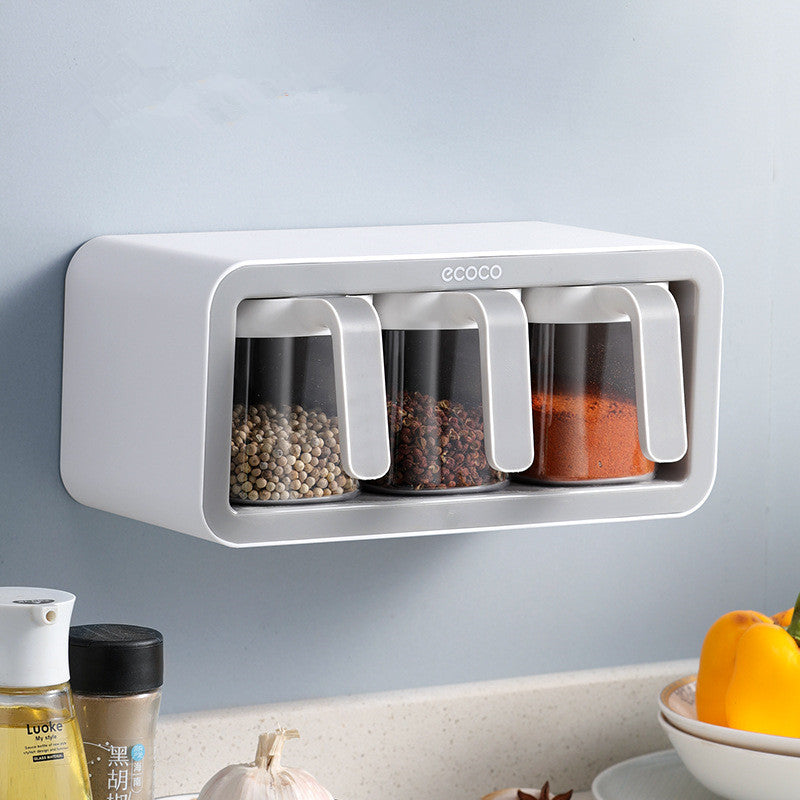 Wall-Mounted Spice Rack & Jar Set