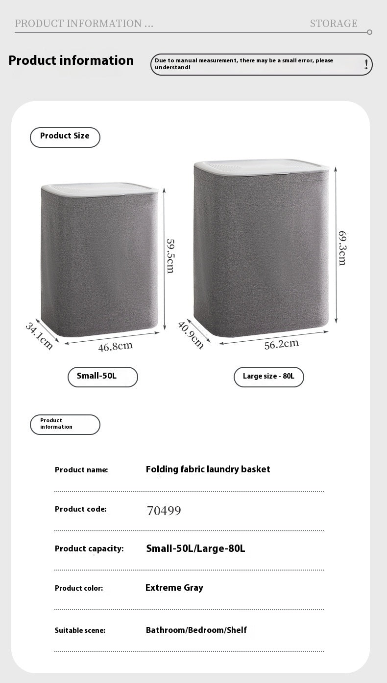 Fabric Laundry Basket with Lid