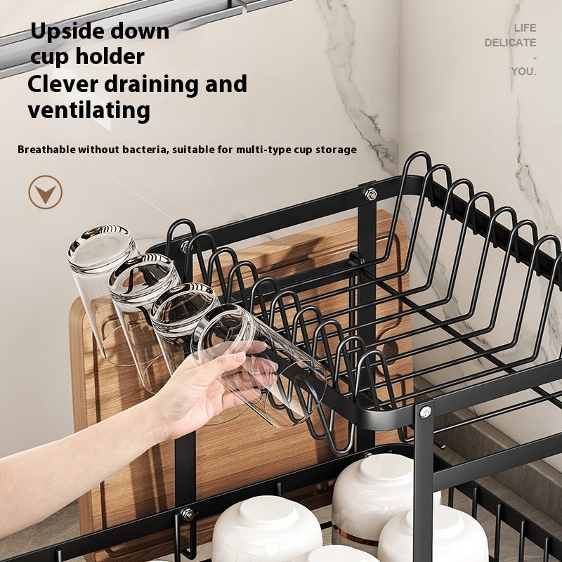 Self-Draining Countertop Dish Rack