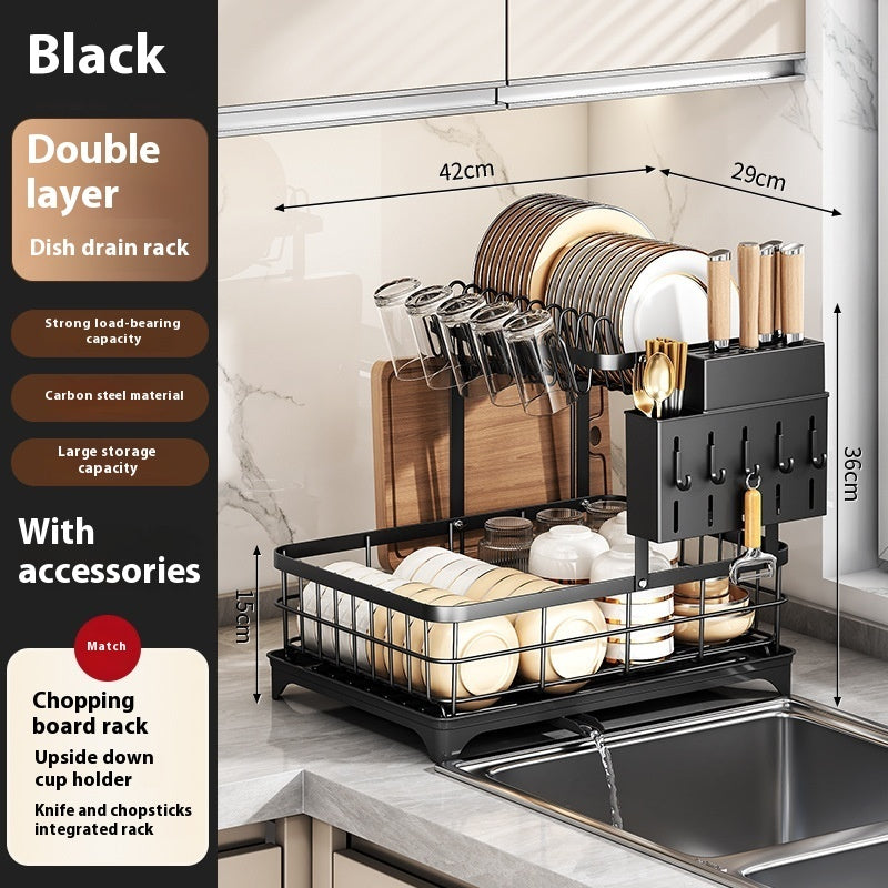 Self-Draining Countertop Dish Rack