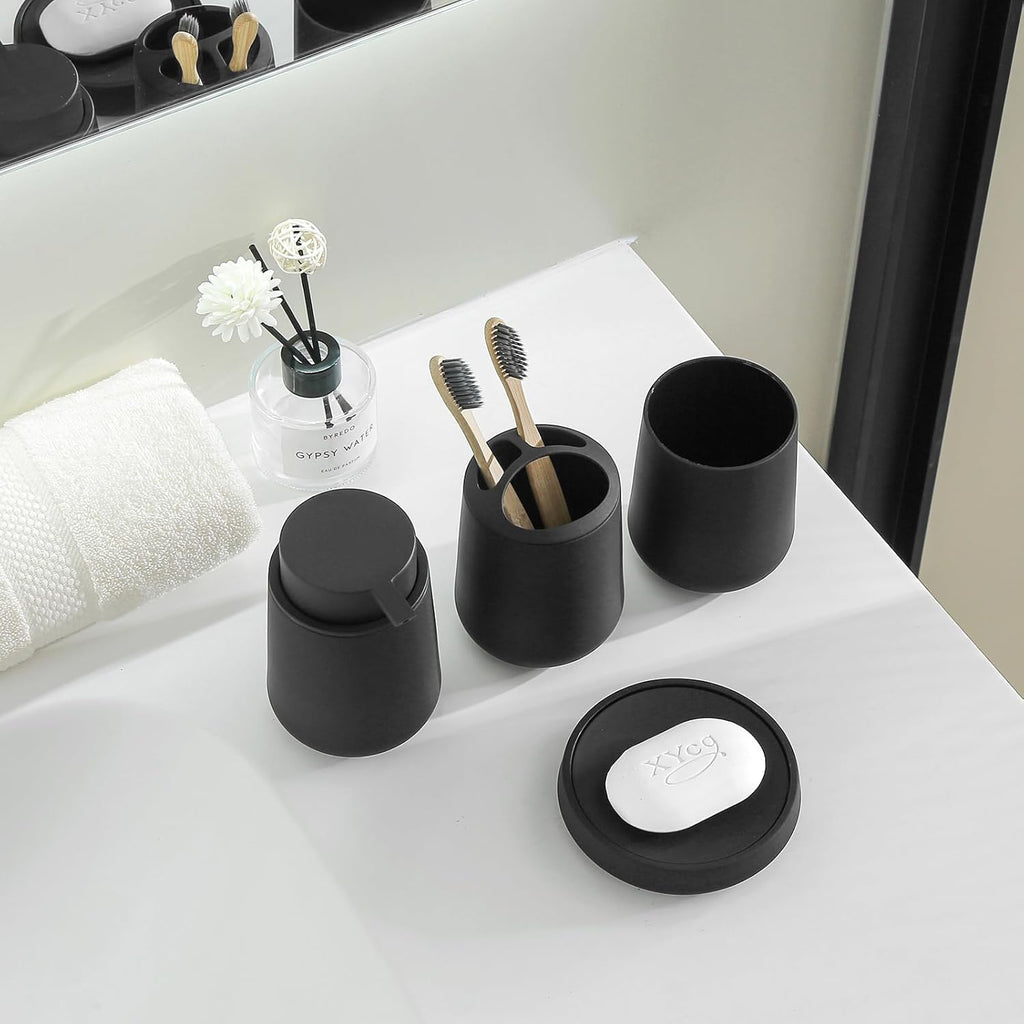 Matte Bathroom Accessories Set – Modern Bathroom Organizer