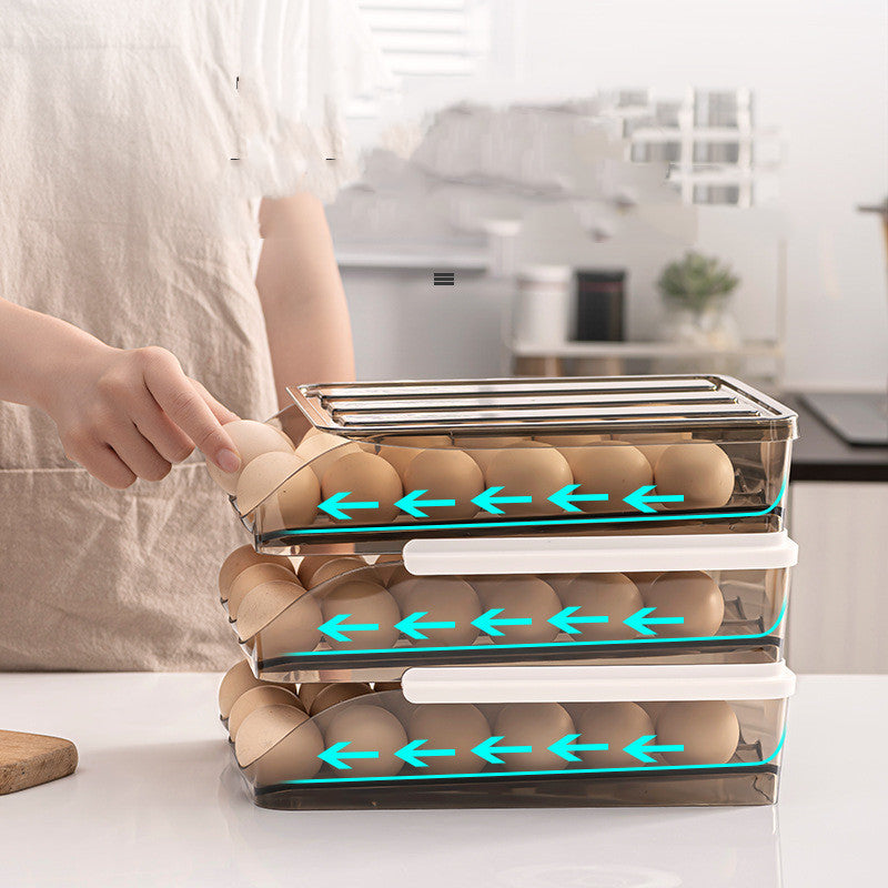 Refrigerator Rolling Egg Carton with Lid