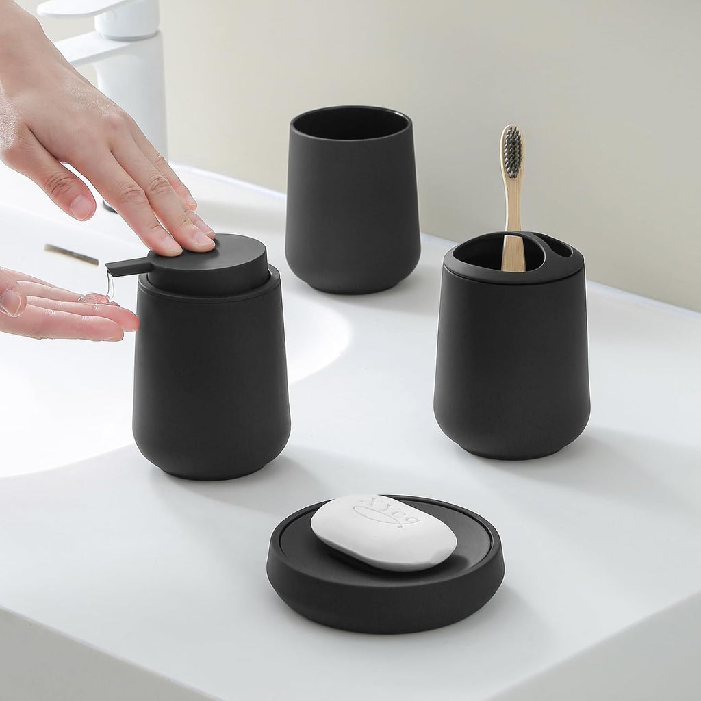 Matte Bathroom Accessories Set – Modern Bathroom Organizer
