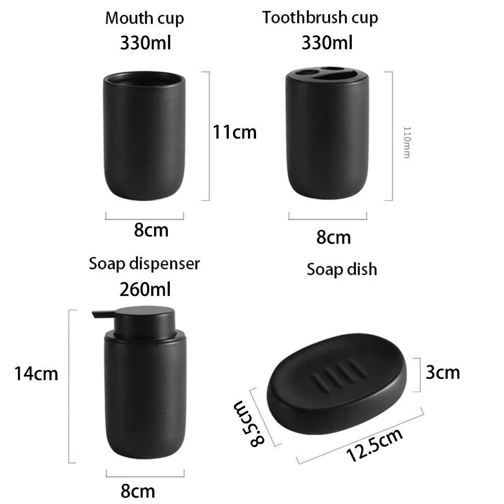Matte Bathroom Accessories Set – Modern Bathroom Organizer