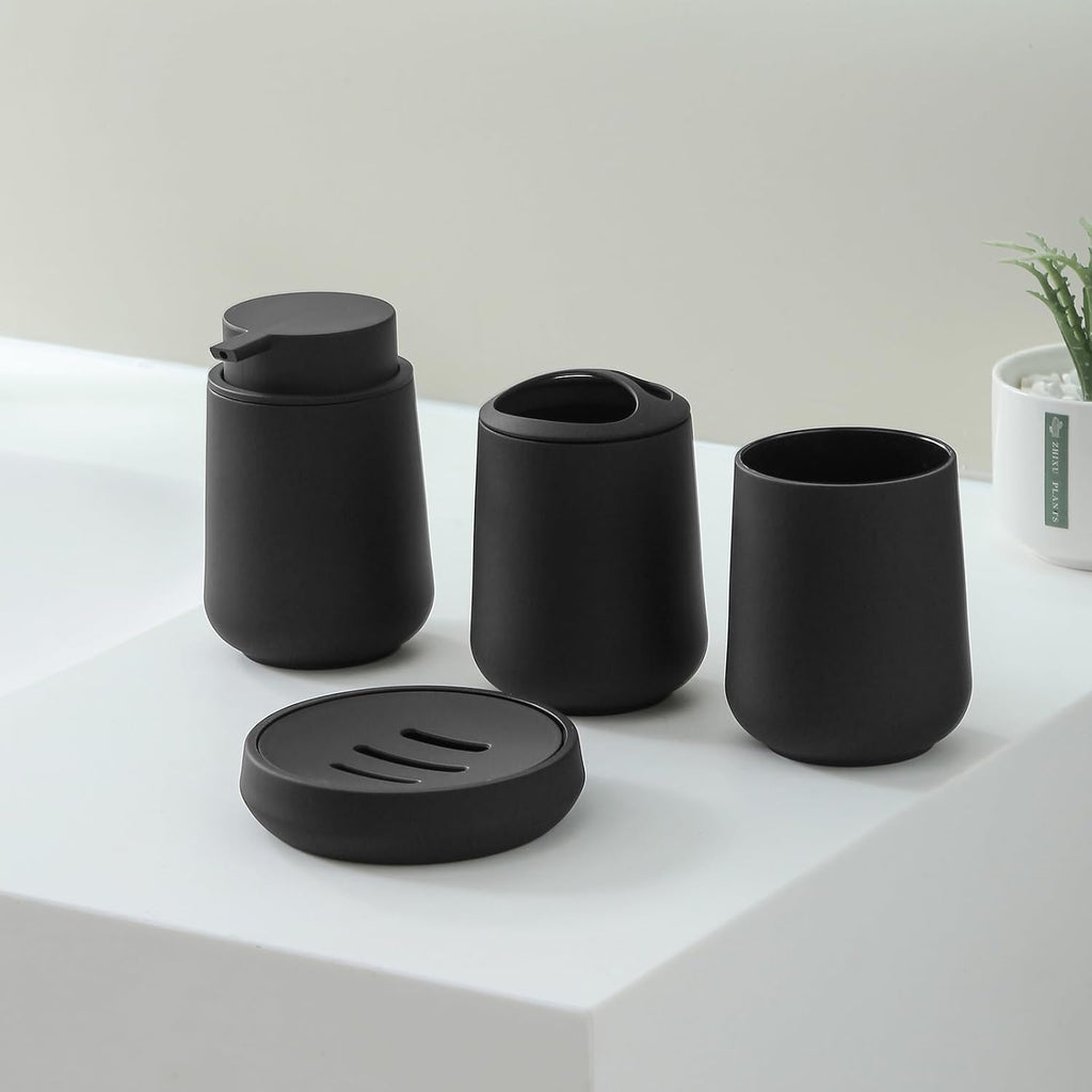 Matte Bathroom Accessories Set – Modern Bathroom Organizer