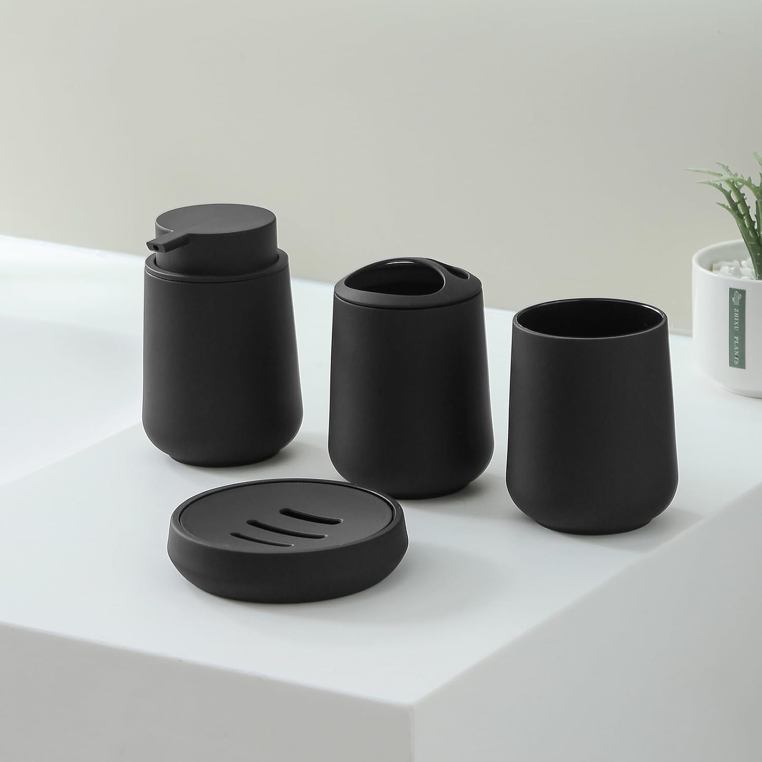 Matte Bathroom Accessories Set – Modern Bathroom Organizer