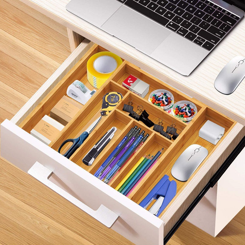 Bamboo Expandable Kitchen Drawer Storage Box