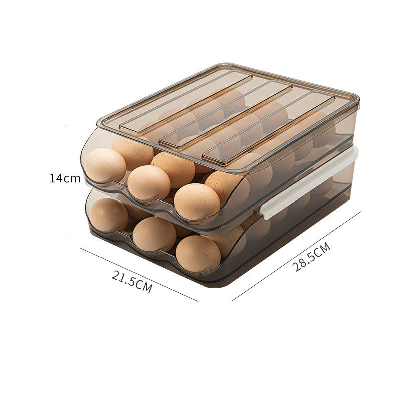 Refrigerator Rolling Egg Carton with Lid