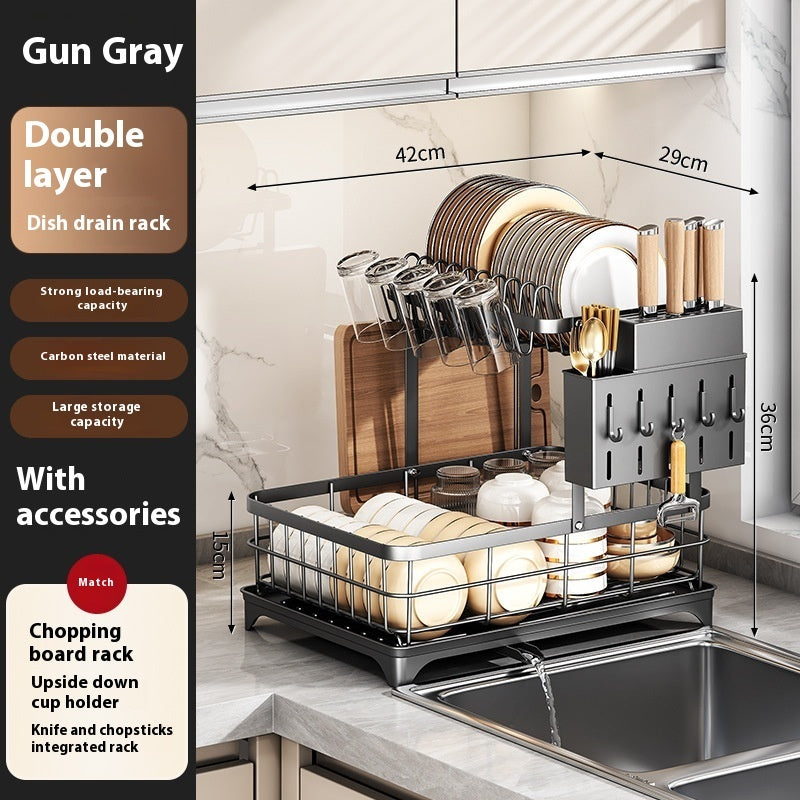 Self-Draining Countertop Dish Rack