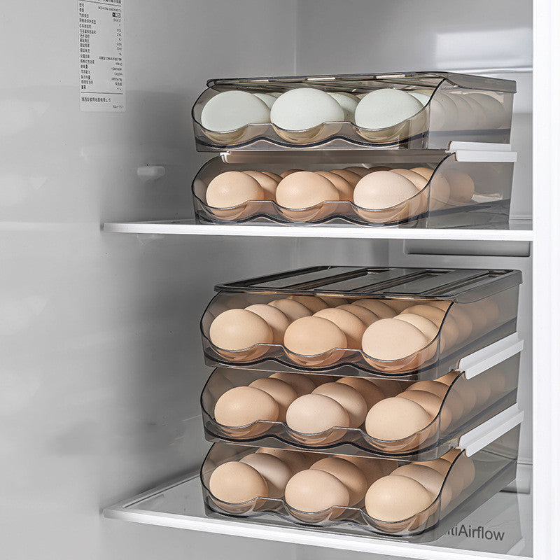Refrigerator Rolling Egg Carton with Lid