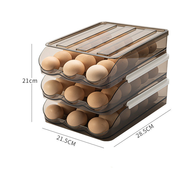 Refrigerator Rolling Egg Carton with Lid